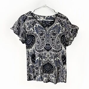 Wrangler Boho Western Blouse Women's Medium, 100% Rayon